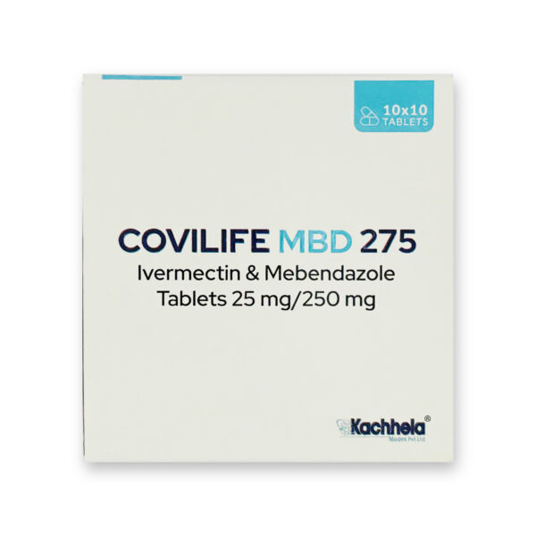 Ivermectin 25mg + Mebendazole 250mg Tablet (Covilife MBD – 275mg)